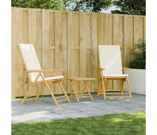 Saliekami Dārza Krēsli Ar Matračiem, 2 Gab., Bambuss Vidaxl