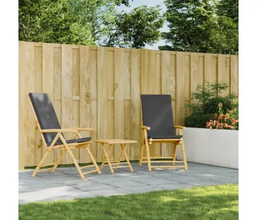 Saliekami Dārza Krēsli Ar Matračiem, 2 Gab., Bambuss Vidaxl