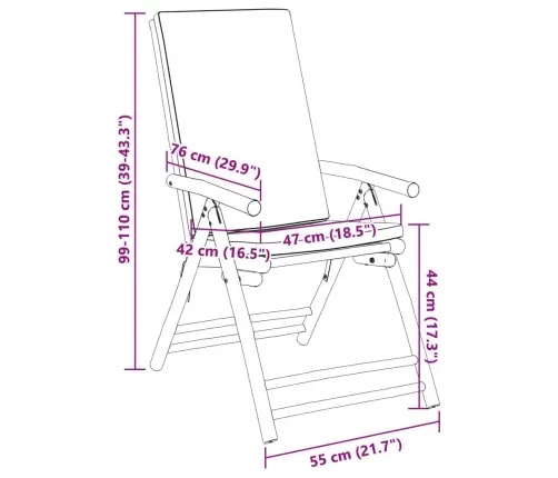 Saliekami Dārza Krēsli Ar Matračiem, 2 Gab., Bambuss Vidaxl
