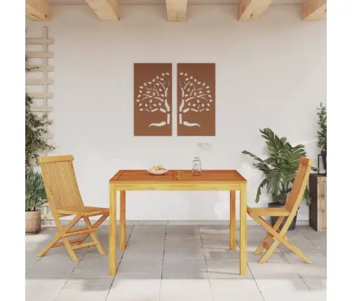 Dārza Ēdamgalds, 110X110X75 Cm, Akācijas Masīvkoks Vidaxl