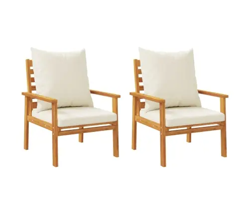 Dārza Krēsli Ar Matračiem, 2 Gab., Akācijas Masīvkoks Vidaxl