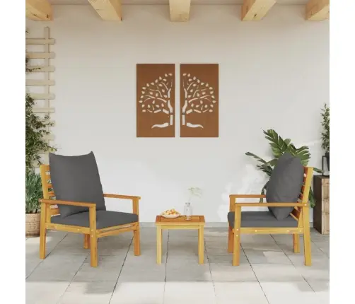 Sodo Krėslai Su Pagalvėlėmis, 2Vnt., Akacijos Medienos Masyvas