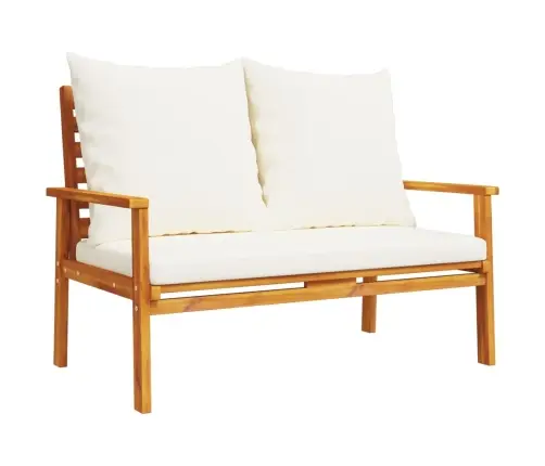 Sodo Sofa-Suoliukas Su Pagalvėlėmis, 120cm Akacijos Masyvas