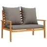 Sodo Sofa-Suoliukas Su Pagalvėlėmis, 120cm Akacijos Masyvas