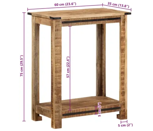 Konsoles Galdiņš, 60X35X75 Cm, Mango Masīvkoks Vidaxl