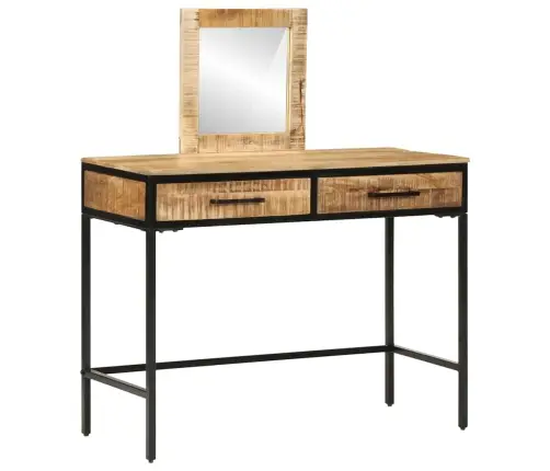 Makiažo Stalas Ruda 100 X 40 X 120 Cm Mango Medienos Masyvas