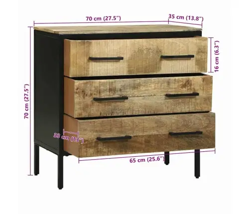 Sekretārs 70X35X70 Cm Masīvkoks Vidaxl