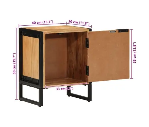 Naktsgaldiņš 40X30X50 Cm Cieta Koka Akācija Vidaxl