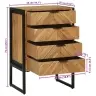 Komoda Ruda 50 X 35 X 75 Cm Akacijos Medienos Masyvas