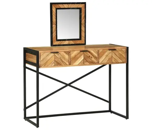 Pastaiga Galds Ar Spoguli 100X40X120 Cm Cietā Koka Akācija Vidaxl