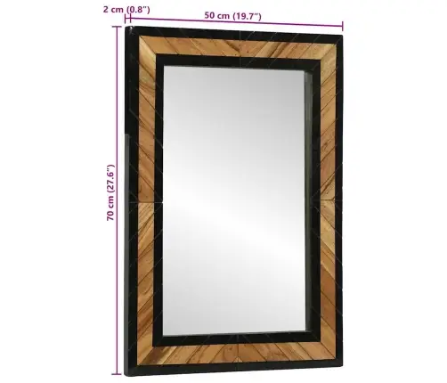 Spogulis 70X2X70 Cm Ciets Koks Akācija Vidaxl