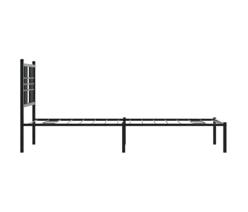 Gultas Rāmis Ar Galvgali, Melns Metāls, 75X190 Cm Vidaxl