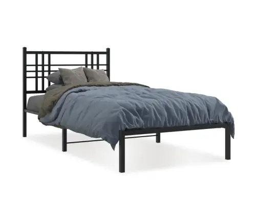 Metallist Voodiraam Peatsiga, Must, 90 X 190 Cm