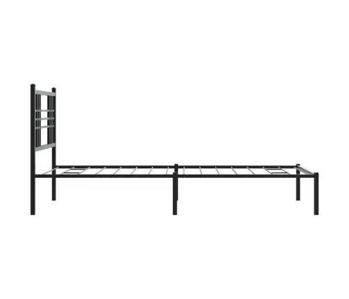 Gultas Rāmis Ar Galvgali, Melns Metāls, 100X190 Cm Vidaxl