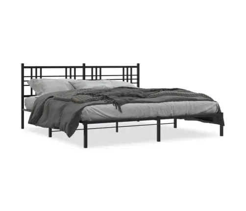 Gultas Rāmis Ar Galvgali, Melns Metāls, 200X200 Cm Vidaxl Gultas Rāmis Ar Galvgali, Melns Metāls, 200X200 Cm Vidaxl