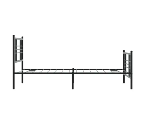 Gultas Rāmis Ar Galvgali Un Kājgali, Melns Metāls, 100X190 Cm Vidaxl