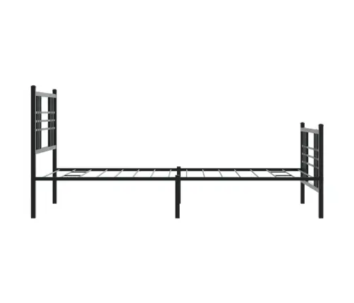 Gultas Rāmis Ar Galvgali Un Kājgali, Melns Metāls, 107X203 Cm Vidaxl