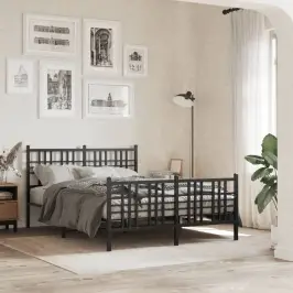 Lovos Rėmas Su Galvūgaliu/Kojūgaliu, Juodas, 120X200cm Metalas