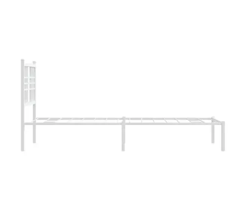 Gultas Rāmis Bez Matrača, Ar Galvgali, Balts Metāls, 75X190 Cm Vidaxl