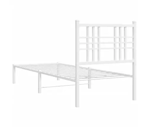 Gultas Rāmis Bez Matrača, Ar Galvgali, Balts Metāls, 75X190 Cm Vidaxl