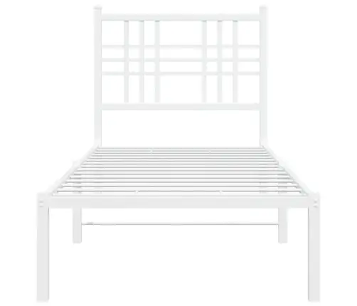 Metalinis Lovos Rėmas Su Galvūgaliu, Baltos Spalvos, 80X200Cm