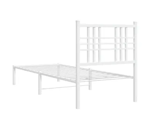 Metalinis Lovos Rėmas Su Galvūgaliu, Baltos Spalvos, 80X200Cm