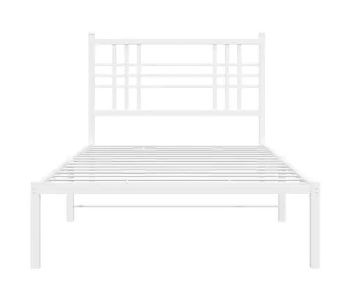 Gultas Rāmis Ar Galvgali, Balts Metāls, 100X190 Cm Vidaxl