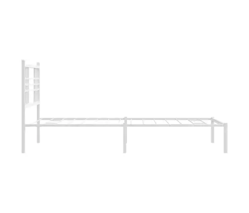 Gultas Rāmis Ar Galvgali, Balts Metāls, 100X190 Cm Vidaxl