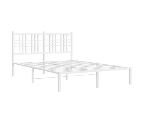 Metalinis Lovos Rėmas Su Galvūgaliu, Baltos Spalvos, 120X200Cm