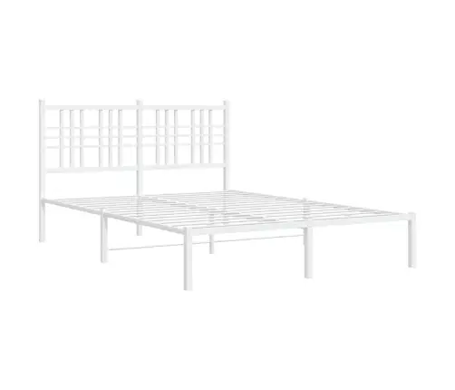 Metalinis Lovos Rėmas Su Galvūgaliu, Baltos Spalvos, 140X200Cm