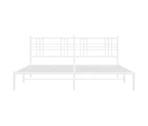 Metalinis Lovos Rėmas Su Galvūgaliu, Baltos Spalvos, 183X213Cm
