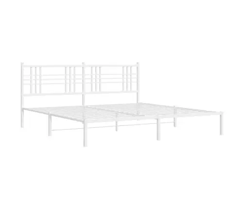 Gultas Rāmis Ar Galvgali, Balts Metāls, 193X203 Cm Vidaxl