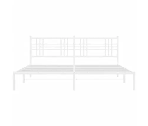 Gultas Rāmis Ar Galvgali, Balts Metāls, 193X203 Cm Vidaxl