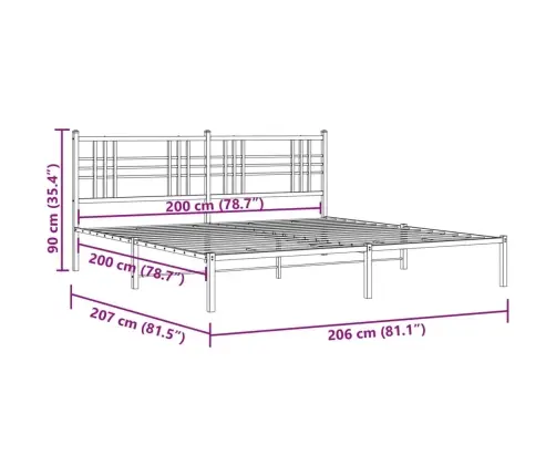 Metalinis Lovos Rėmas Su Galvūgaliu, Baltos Spalvos, 200X200Cm