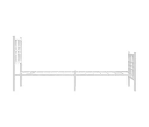 Gultas Rāmis Ar Galvgali Un Kājgali, Balts Metāls, 75X190 Cm Vidaxl