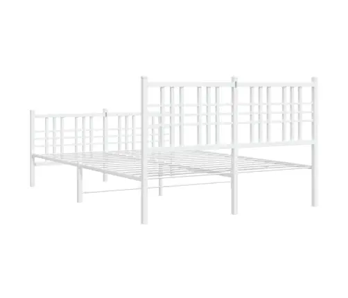 Gultas Rāmis Ar Galvgali Un Kājgali, Balts Metāls, 120X200 Cm Vidaxl