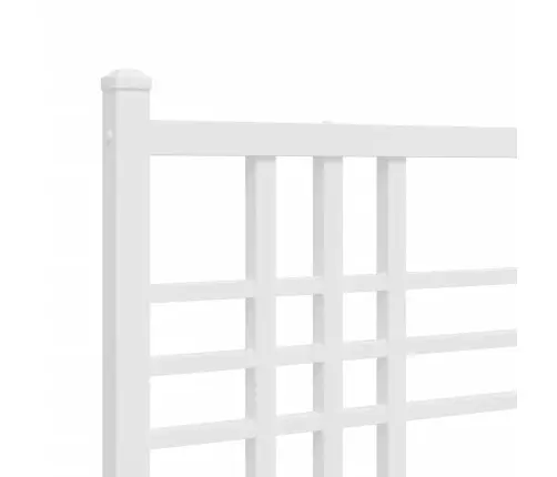 Gultas Rāmis Ar Galvgali Un Kājgali, Balts Metāls, 120X200 Cm Vidaxl