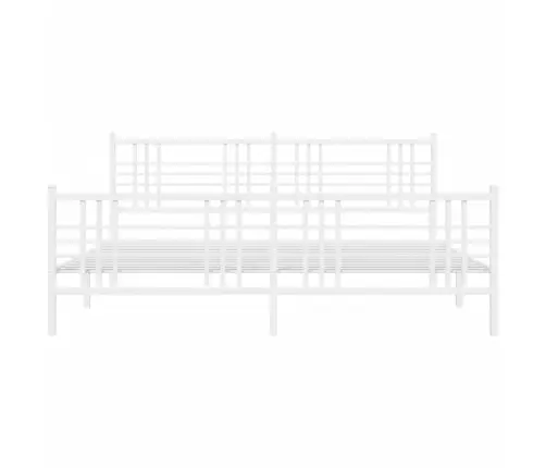 Gultas Rāmis Ar Galvgali Un Kājgali, Balts Metāls, 180X200 Cm Vidaxl