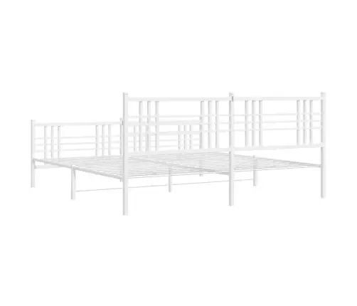 Gultas Rāmis Ar Galvgali Un Kājgali, Balts Metāls, 193X203 Cm Vidaxl