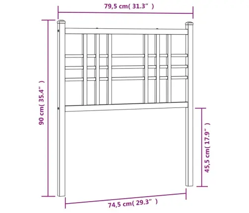 Gultas Galvgalis, Balts, Metāls, 75 Cm Vidaxl