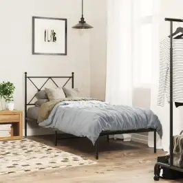 Gultas Rāmis Ar Galvgali, Melns Metāls, 75X190 Cm Vidaxl Gultas Rāmis Ar Galvgali, Melns Metāls, 75X190 Cm Vidaxl