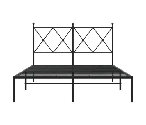 Gultas Rāmis Ar Galvgali, Melns Metāls, 120X200 Cm Vidaxl
