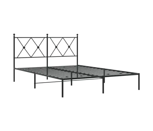 Metallist Voodiraam Peatsiga, Must, 135X190 Cm