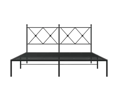 Gultas Rāmis Ar Galvgali, Melns Metāls, 160X200 Cm Vidaxl