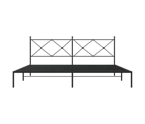 Metalinis Lovos Rėmas Su Galvūgaliu, Juodos Spalvos, 193X203Cm