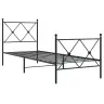 Gultas Rāmis Ar Galvgali Un Kājgali, Melns Metāls, 80X200 Cm Vidaxl
