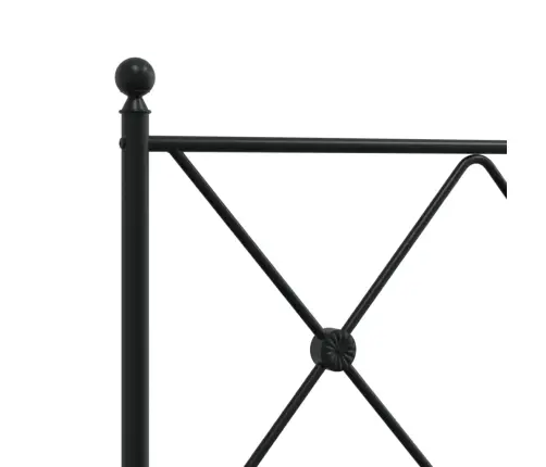 Gultas Rāmis Ar Galvgali Un Kājgali, Melns Metāls, 90X190 Cm Vidaxl