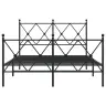 Gultas Rāmis Ar Galvgali Un Kājgali, Melns Metāls, 120X200 Cm Vidaxl