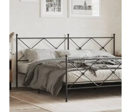 Gultas Galvgalis, Metāls, Melns, 193 Cm Vidaxl