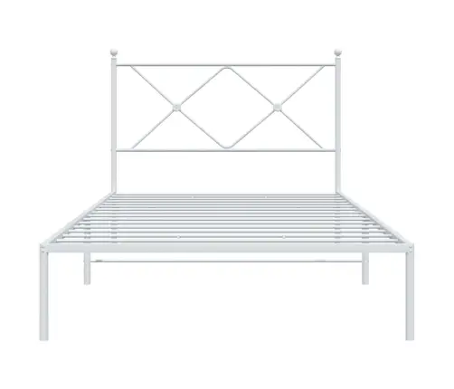 Metalinis Lovos Rėmas Su Galvūgaliu, Baltos Spalvos, 100X190Cm